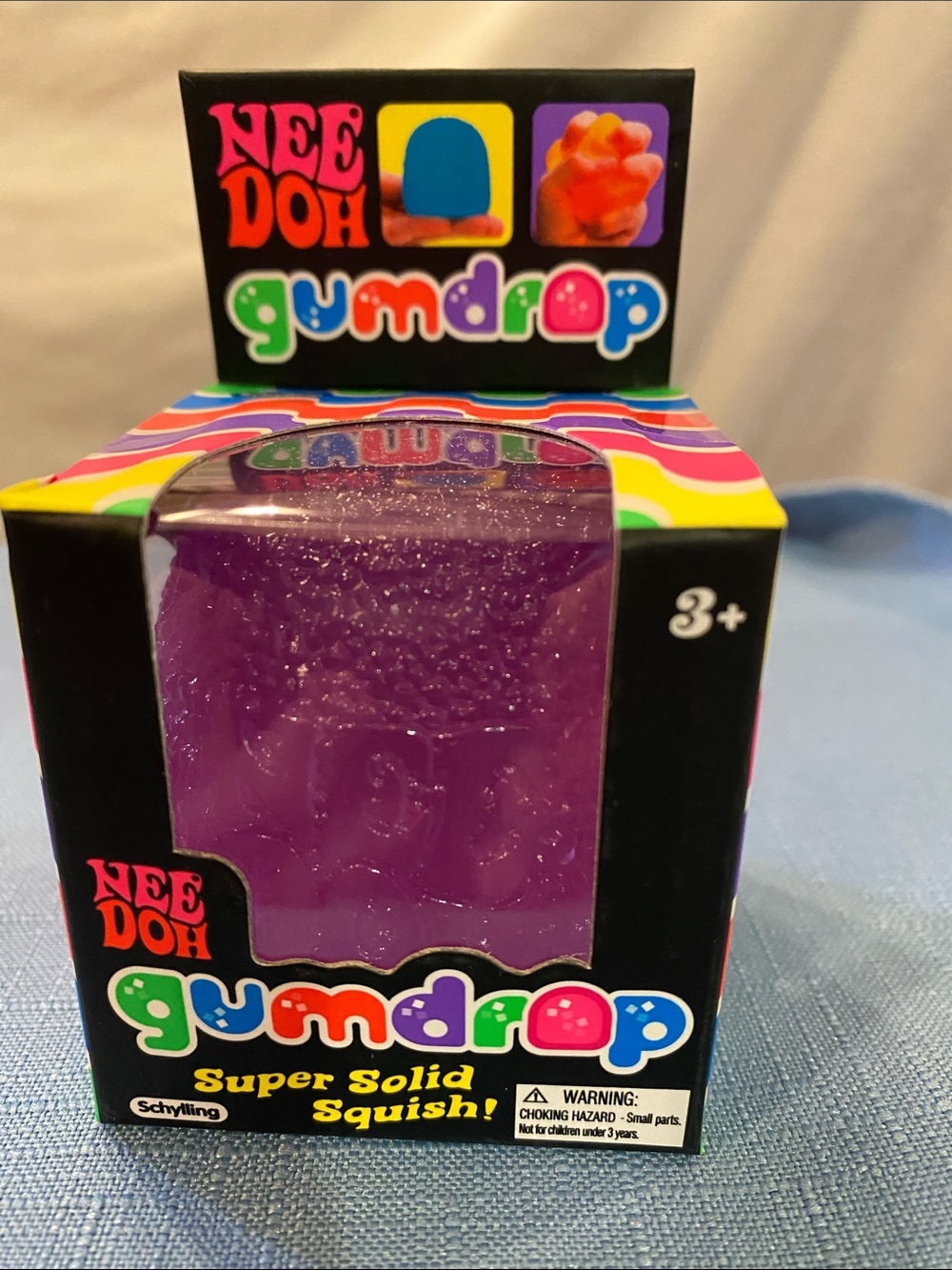 Nee Doh Gumdrop Super Solid Squish Squeezable Stress Reliever Purple